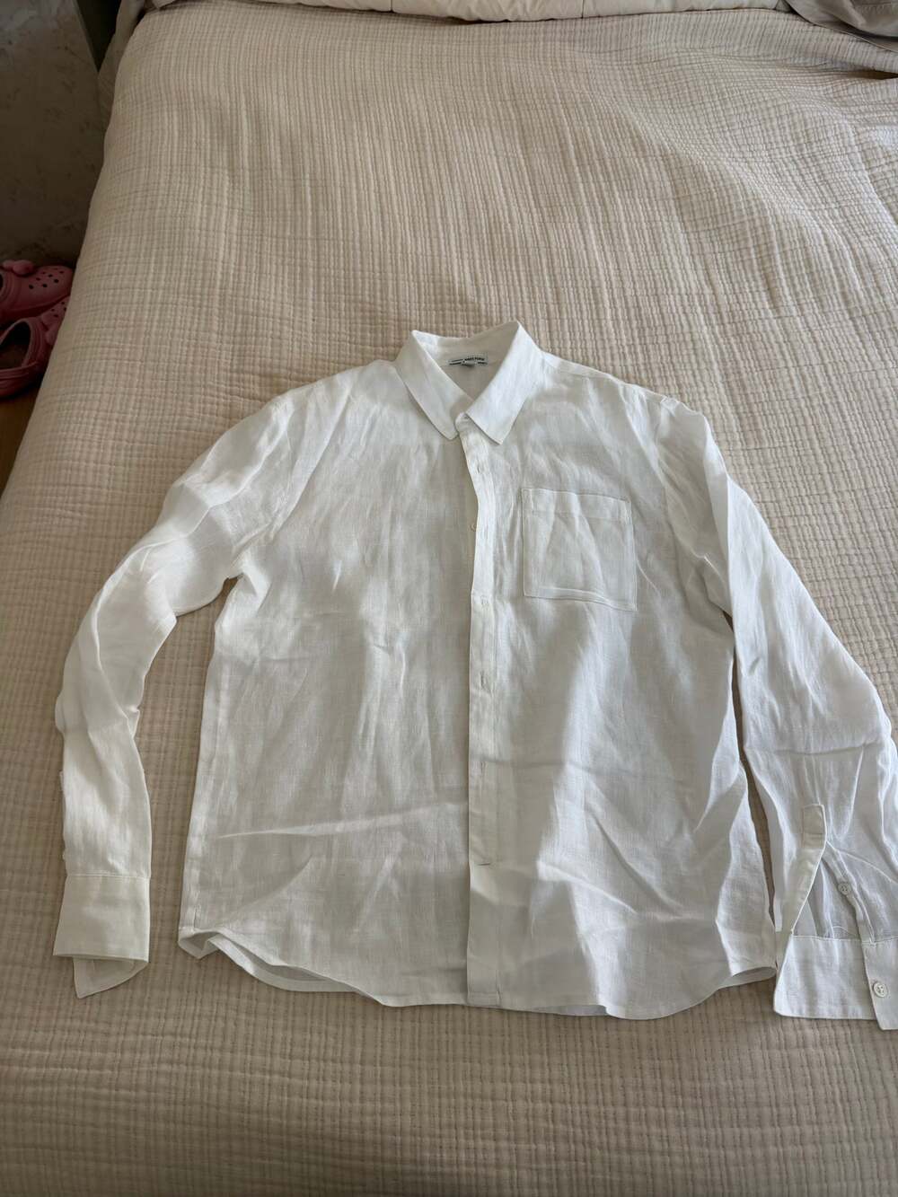 James Perse "Standard" white 100% linen shirt